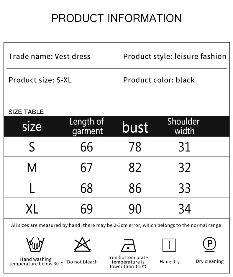 New in Stock Low Price Solid Color Pullover Commuter Black Slim Fit Sleeveless Knit Vest MIDI Dress