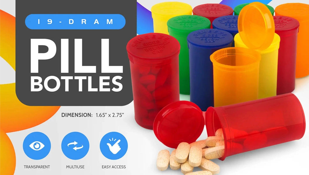 Free Samples Pre Roll Pop Top Polypropylene 90 DRAM Pop Top Child-Resistant Pop Top Container