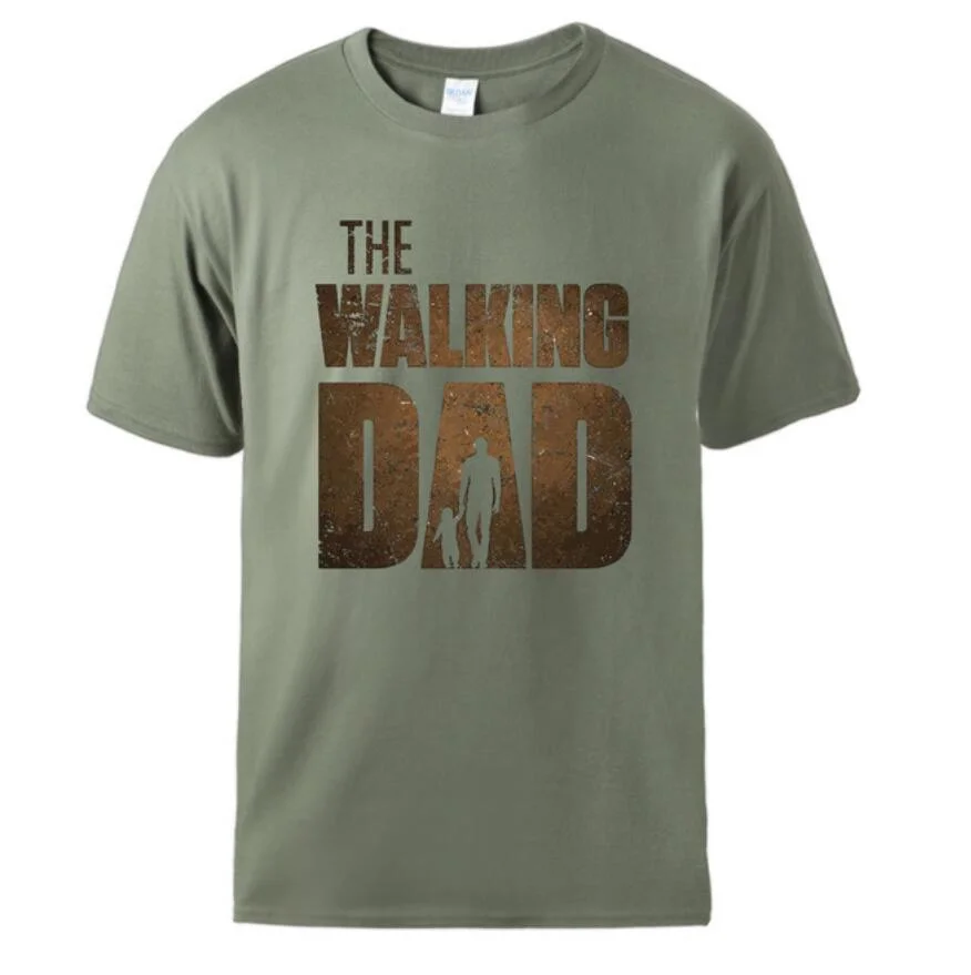 T Shirt Summer Tee The Walking Dad Print Male Short Sleeve Tops 2021 Homme Casual Workout Top Hot Sell Father Day Gift Tee