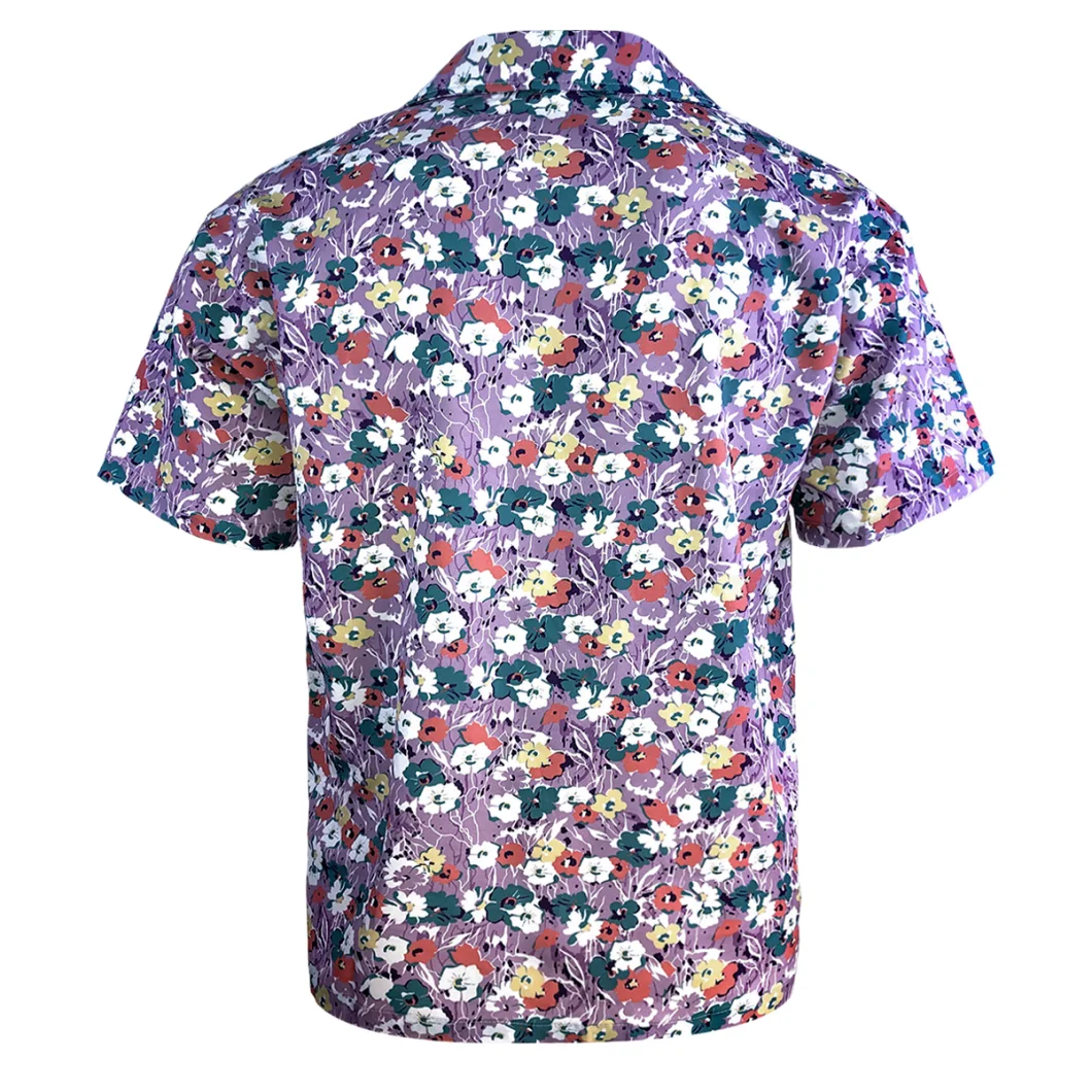 Summer Fashion Men Short Sleeve Shirt Beach Slim Shirts Blouse Men Hawaiian Style Print Shirt