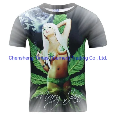 T-shirt donna/uomo donna taglie forti 3D Lovers manica corta stampa Weed Green Leaves Cool Summer Tops T-shirt