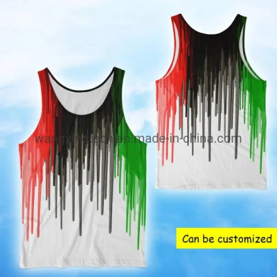 T-shirt grafiche senza maniche gocciolanti con stampa personalizzata Rbg Slash da uomo