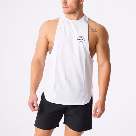 Abbigliamento da allenamento casual Canotta con stampa personalizzata Tinta unita Traspirante Canottiera da palestra Fitness per uomo